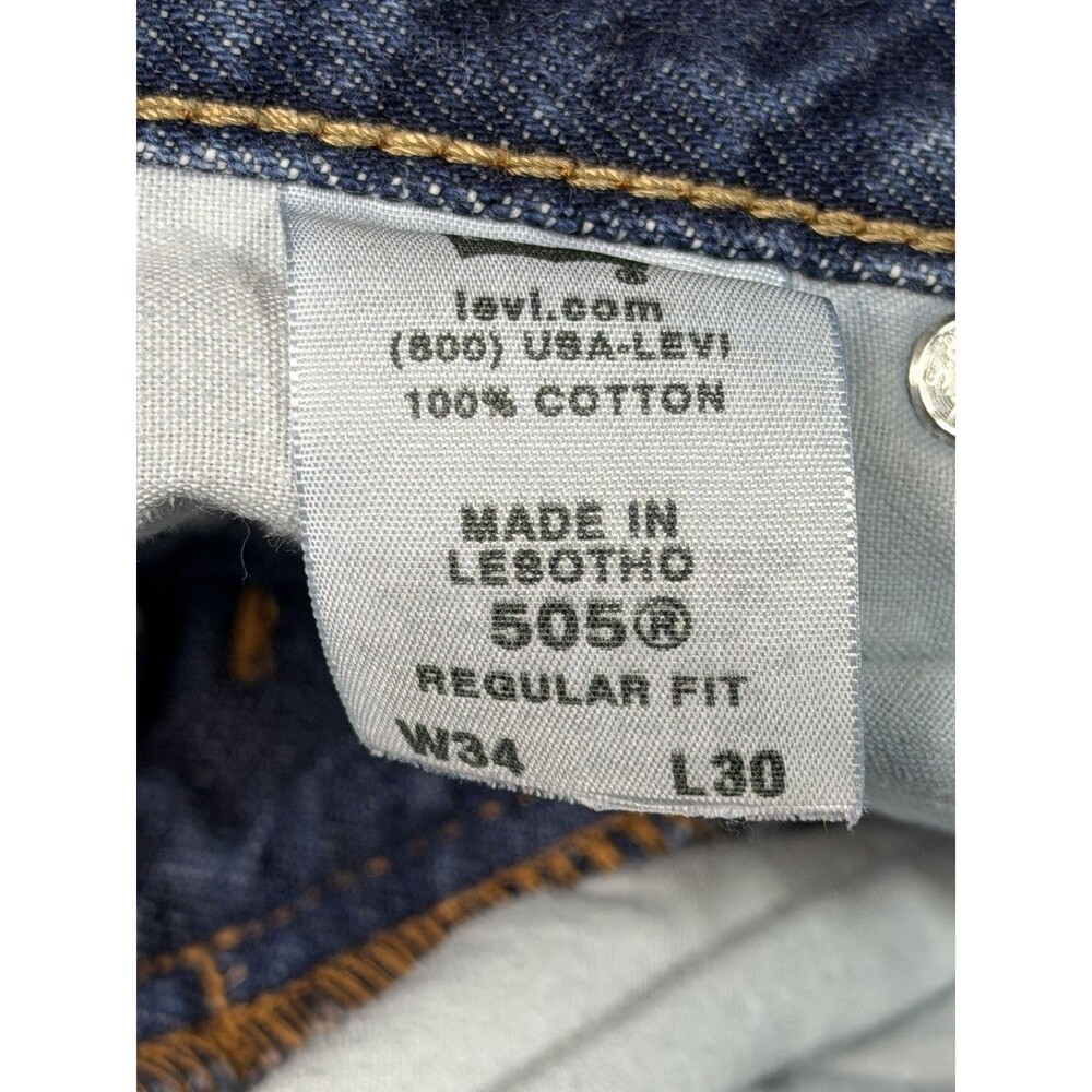 Levi’s 505 Regular Fit Straight Leg Blue Denim Jeans Men’s 34x30 Year 2009 Levis - Picture 15 of 15